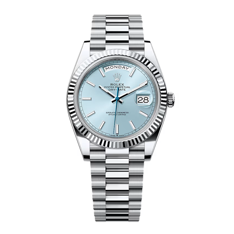 Rolex Day Date Ice Blue Grooved Replica