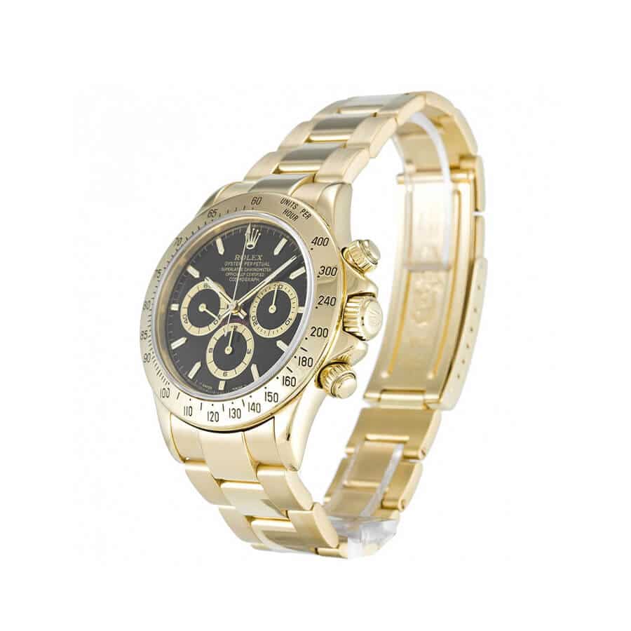 Rolex Daytona Cosmograph Yellow Gold Black Dial 16528 Oyster Replica - Image 2