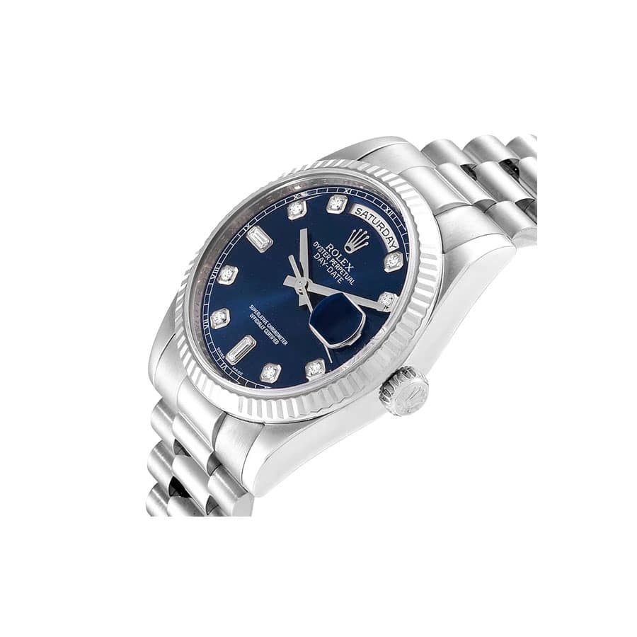 Rolex Day-Date 128239 Blue Dial With Diamond Replica - Image 3