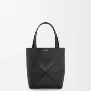 Mini Puzzle Fold tote in shiny calfskin