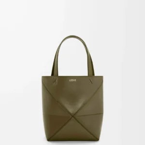 Mini Puzzle Fold tote in shiny calfskin