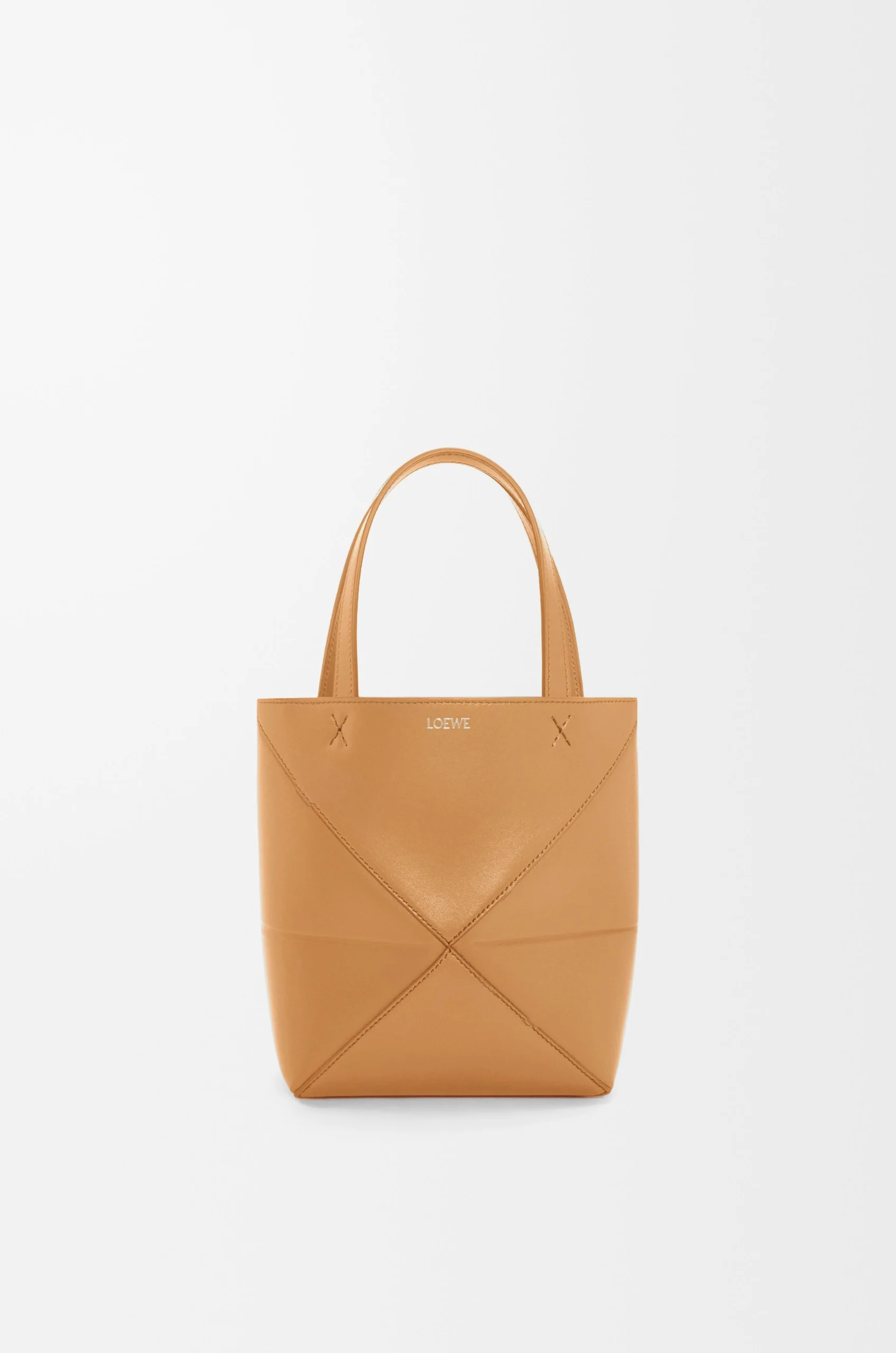 Mini Puzzle Fold tote in shiny calfskin