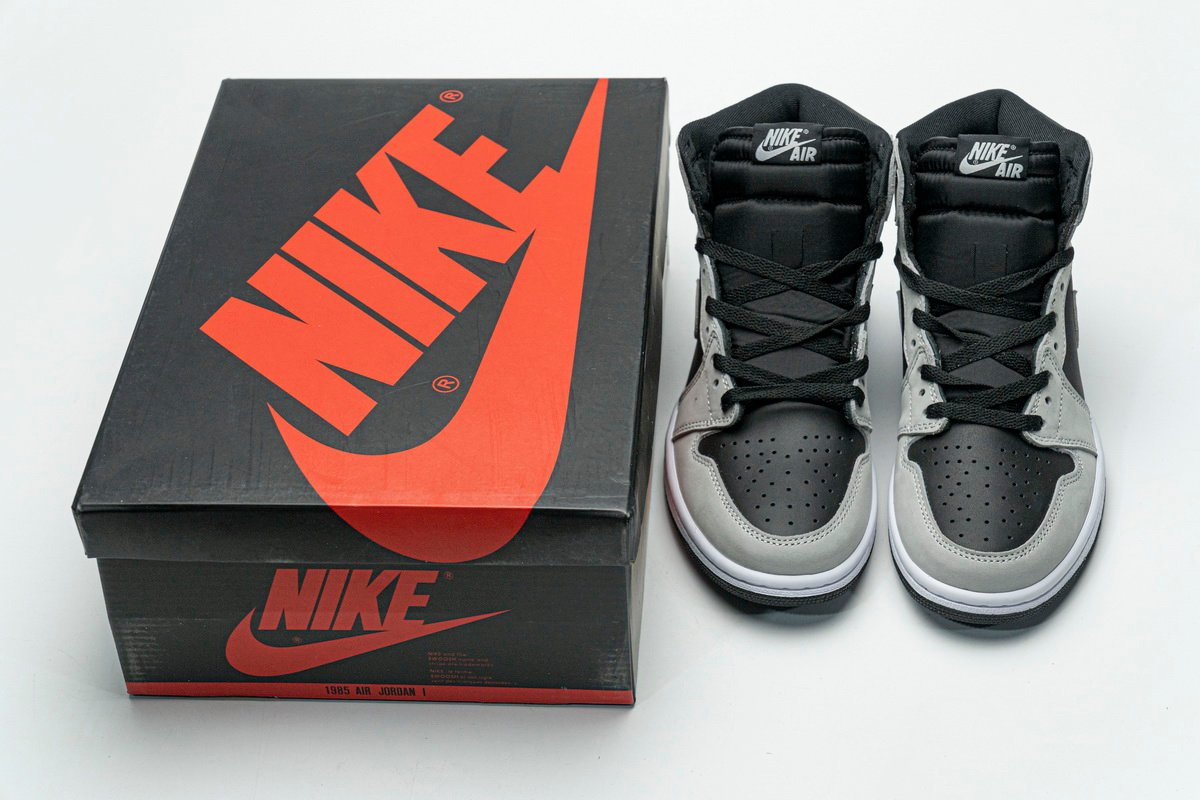 Air Jordan 1 Shadow 2.0 Black Light Smoke Grey 555088-035 - Image 2