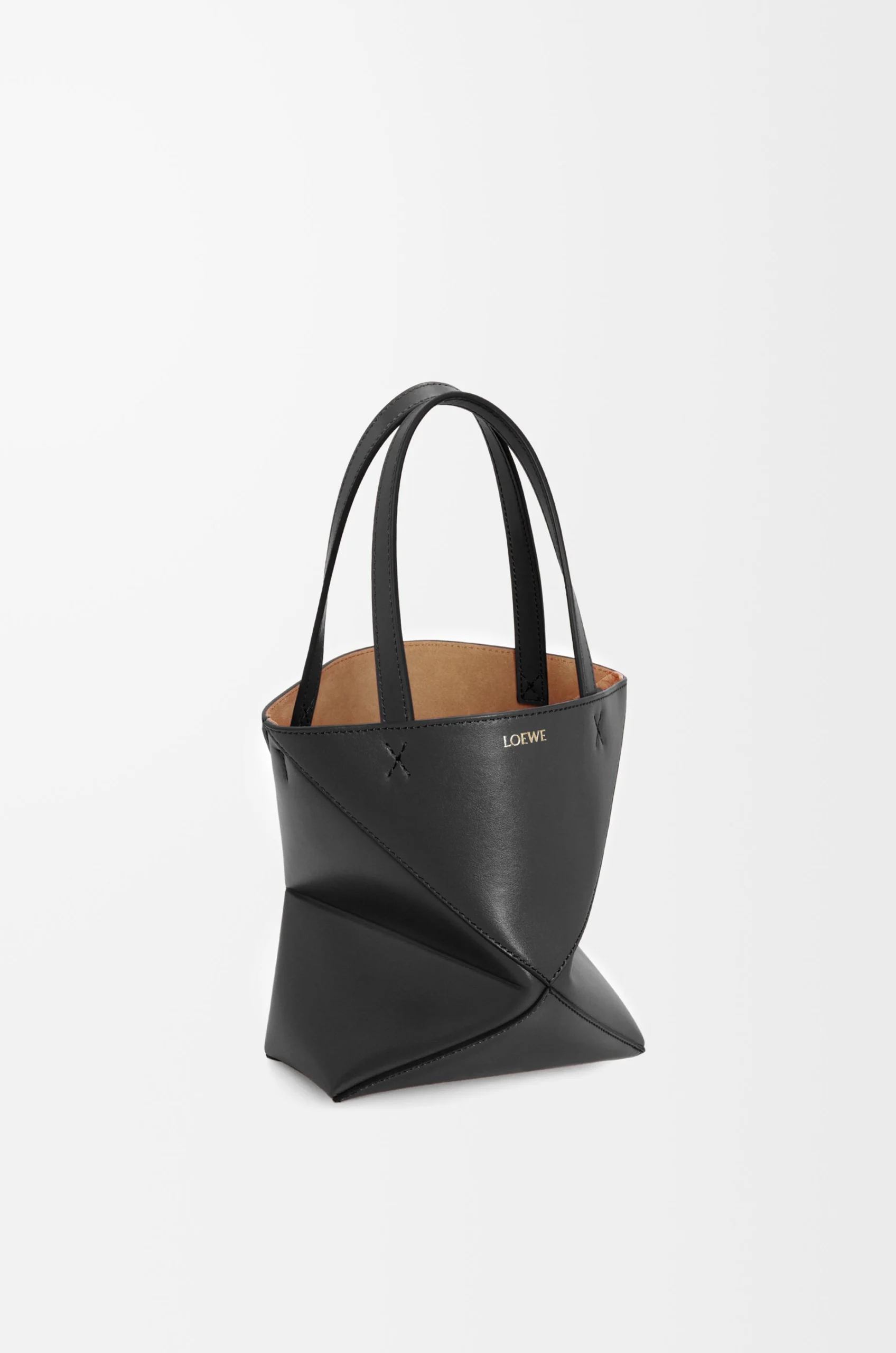 Mini Puzzle Fold tote in shiny calfskin - Image 2