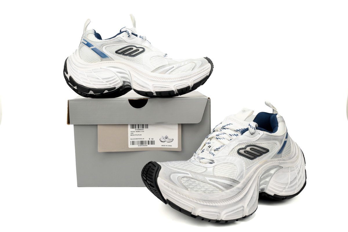 Balenciaga 10 XL White Gray and Blue 784342 W2MV2 1219 - Image 3