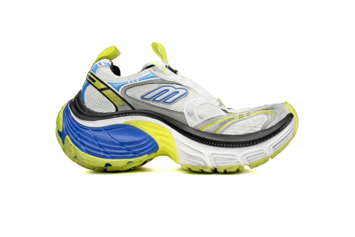 Balenciaga 10 XL White Gray Black White Blue Fluorescent Green 784342 W2MV2 7019 - Image 6