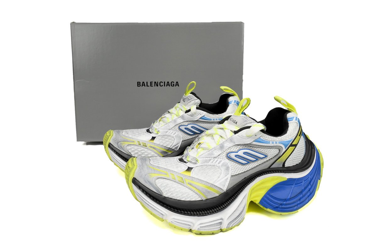 Balenciaga 10 XL White Gray Black White Blue Fluorescent Green 784342 W2MV2 7019 - Image 2