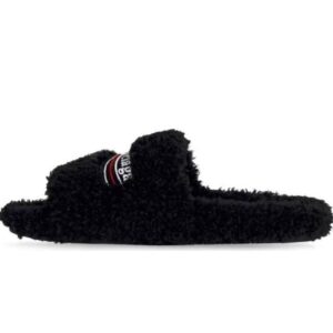 Balenciaga Furry Slide Black 654747W2DO11096