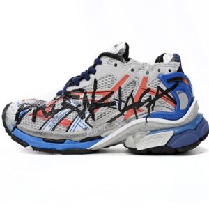 Balenciaga Runner White And Blue Printing 677402 W3RB6 1264
