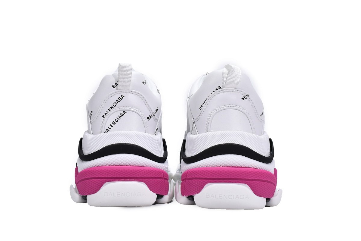 Balenciaga Triple S Letter White Rose Red 524039 W2FA4 9155 - Image 4