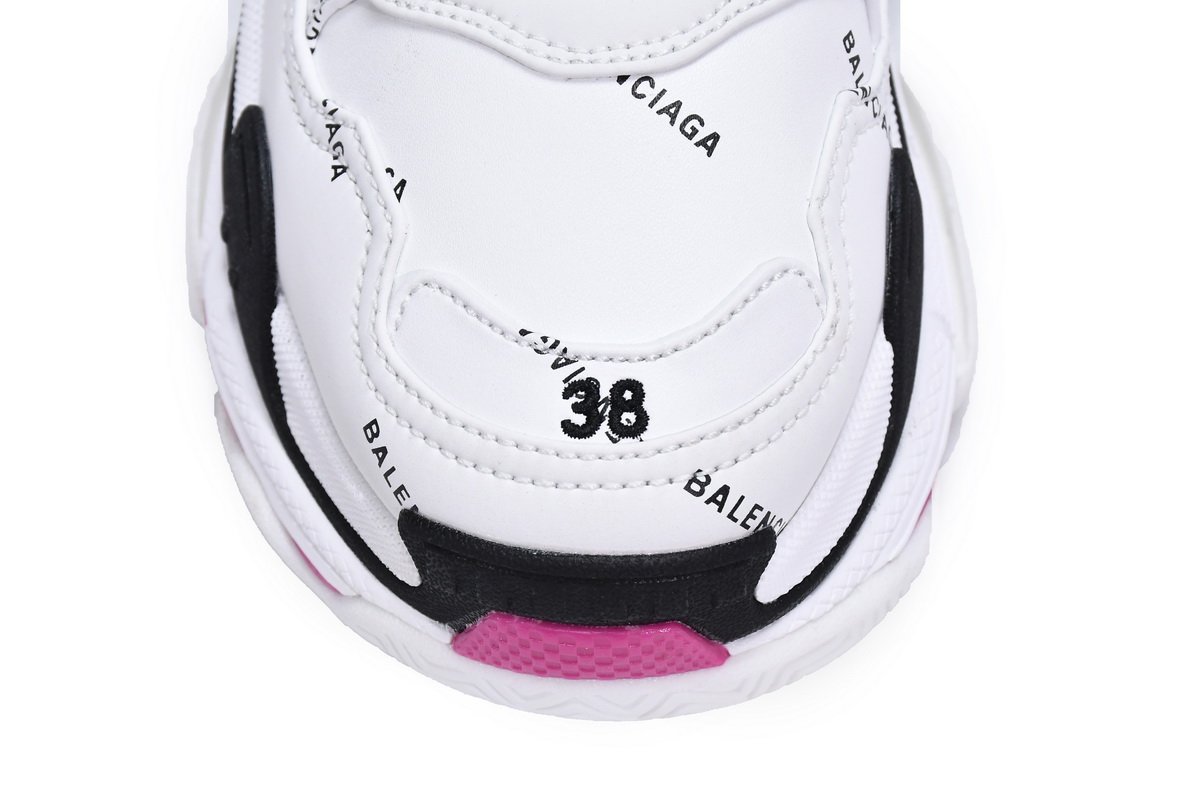 Balenciaga Triple S Letter White Rose Red 524039 W2FA4 9155 - Image 7