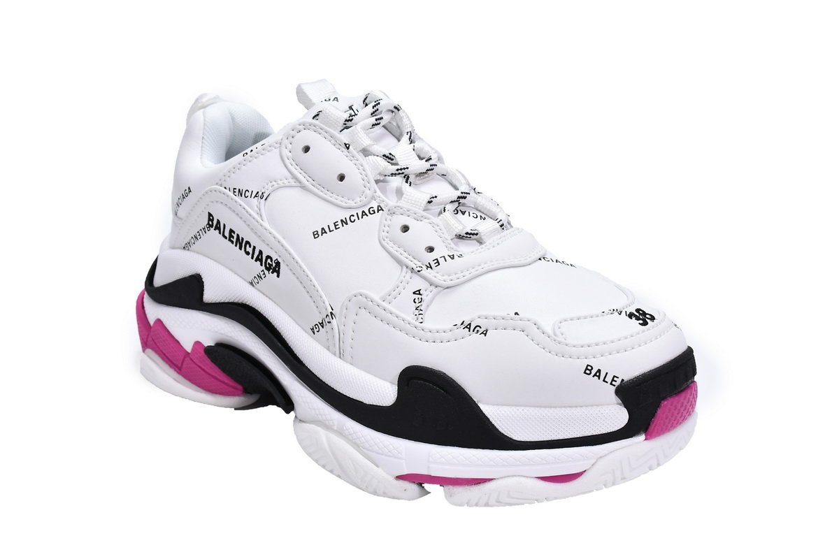 Balenciaga Triple S Letter White Rose Red 524039 W2FA4 9155 - Image 3