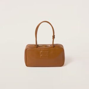 Beau Leather Handbag Cognac color