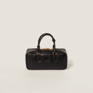 Arcadie Leather Large Handbag Black Color