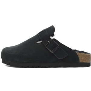 Birkenstock Boston Shearling Suede Leather Black 259881