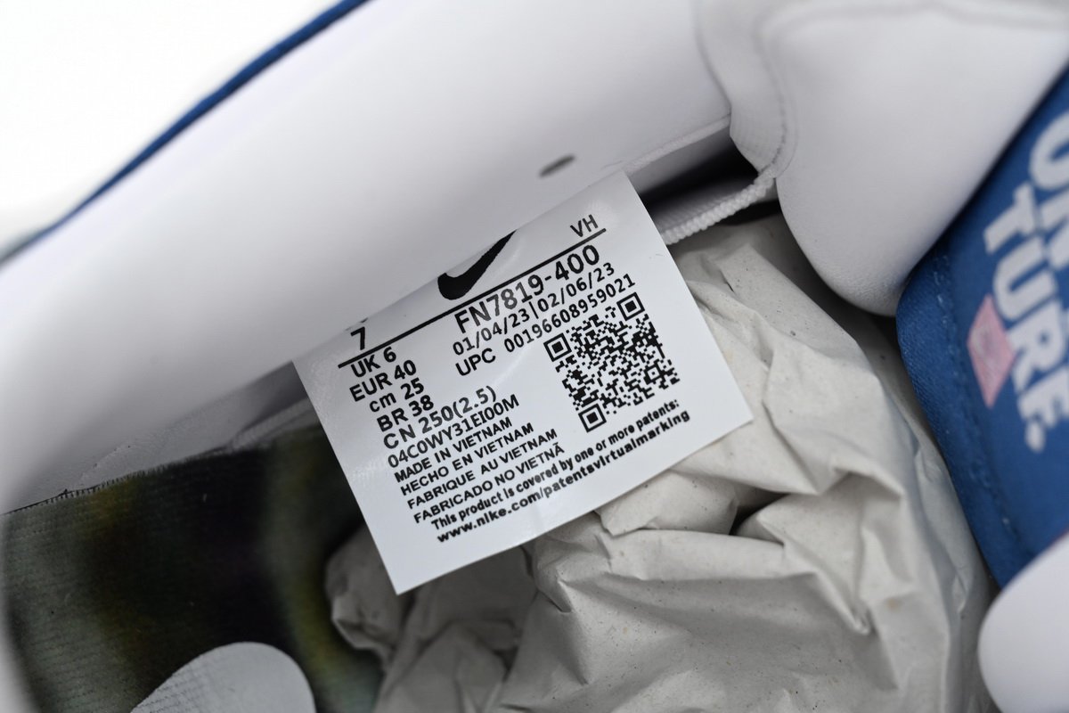 Born x Raised x Nike SB Dunk Low Blue White FN7819-400 - Image 12