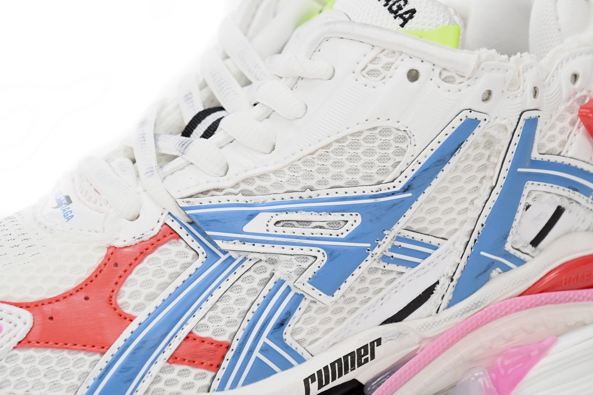 Balenciaga Runner White Blue Red 677402 W3RB6 9645 - Image 5