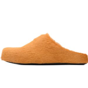 Marni Long-hair Calfskin Fussbett Sabot Yellowish Brown