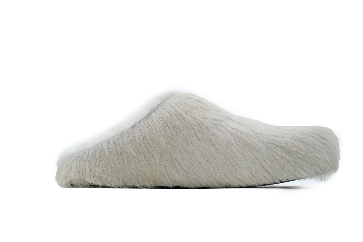 Marni Long-hair Calfskin Fussbett Sabot Grey SBMR000600P412200N15 - Image 6