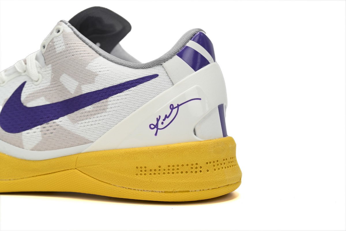 Nike Kobe 8 Low White/Purple-Yello 555035-101 - Image 5