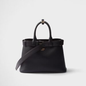 Prada Buckle Small Leather Band Handbag
