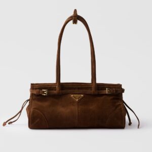 Prada Bonnie Medium Suede Leather Handbag