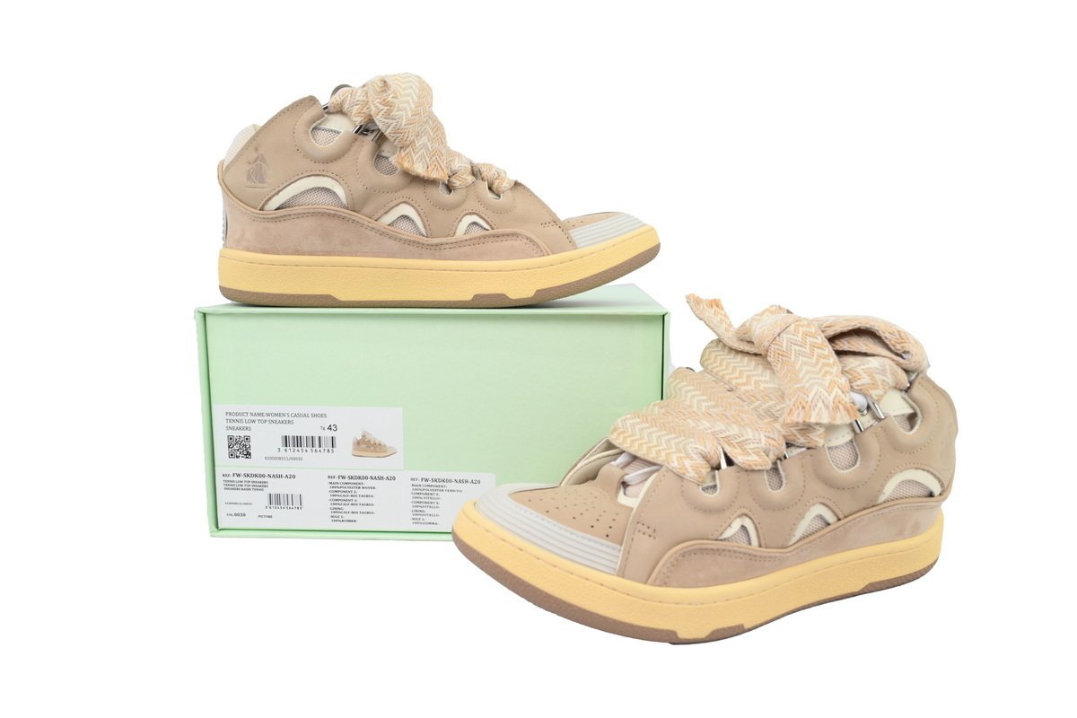 Lanvin Leather Curb White Brown - Image 8