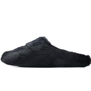Marni Long-hair Calfskin Fussbett Sabot Black SBMR000600P412200N99