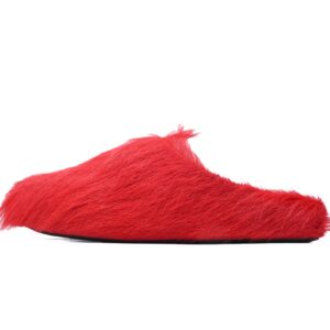 Marni Long-hair Calfskin Fussbett Sabot Red SBMS004601P412200R66