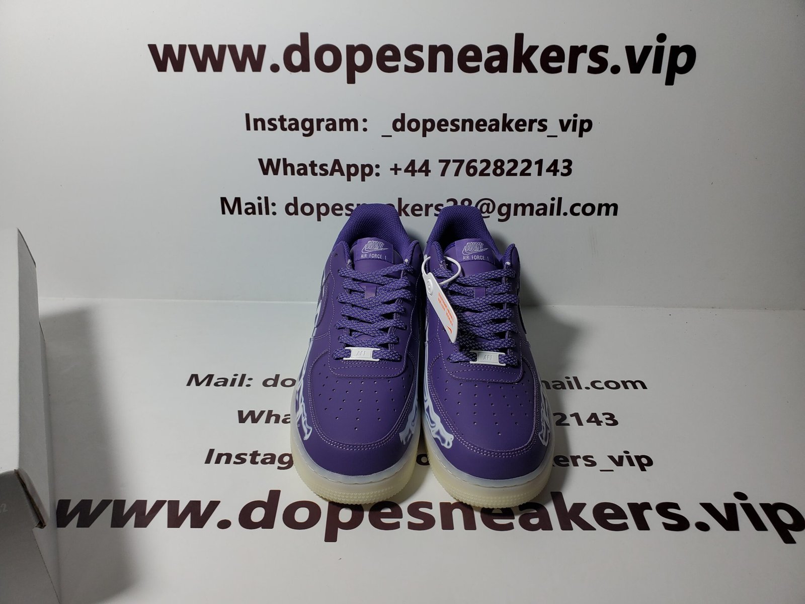 Nike Air Force 1 LOw O7 QS Purple Skeleton Halloween (2021) - Image 2