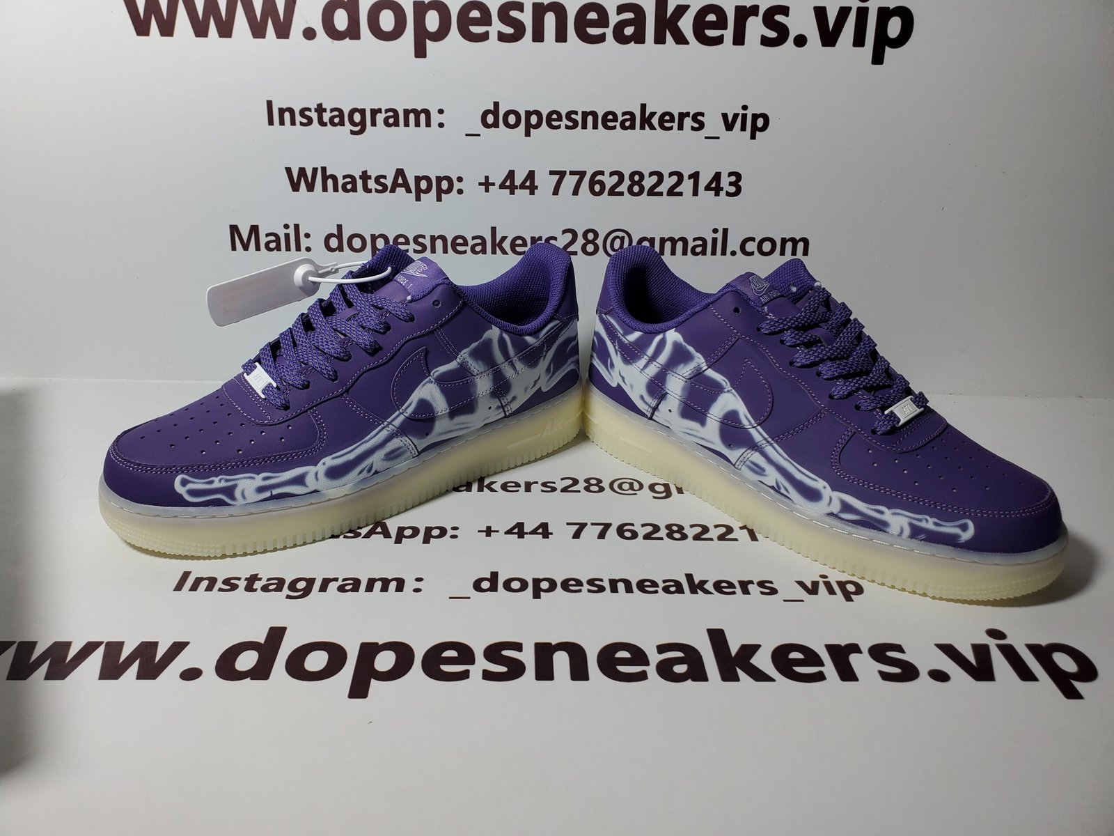 Nike Air Force 1 LOw O7 QS Purple Skeleton Halloween (2021) - Image 4