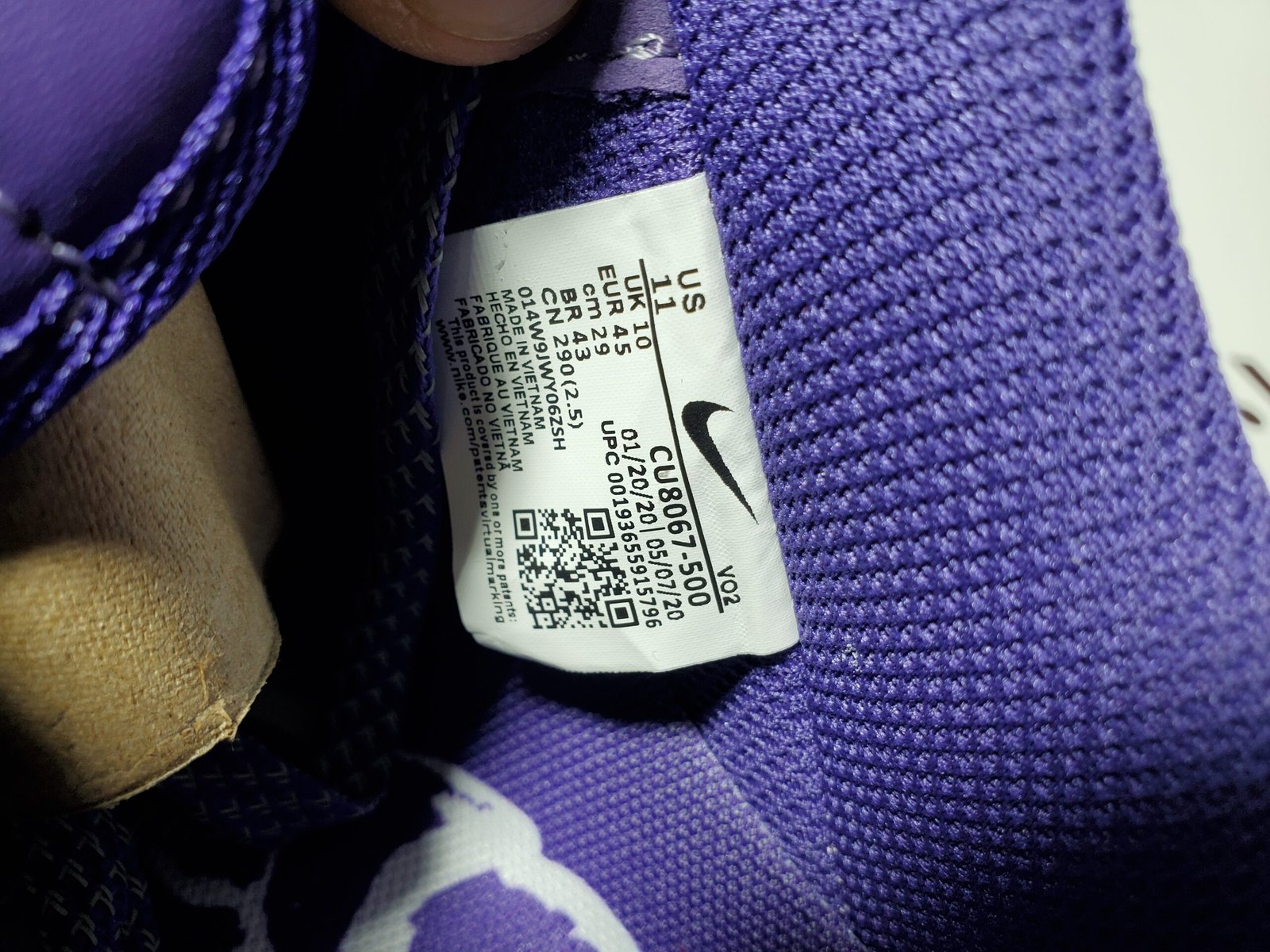 Nike Air Force 1 LOw O7 QS Purple Skeleton Halloween (2021) - Image 7