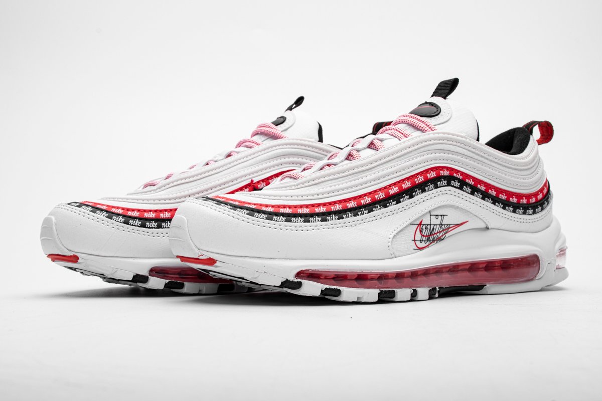 Nike Air Max 97 Sketch Logo White Black Red CK9397-100 - Image 4
