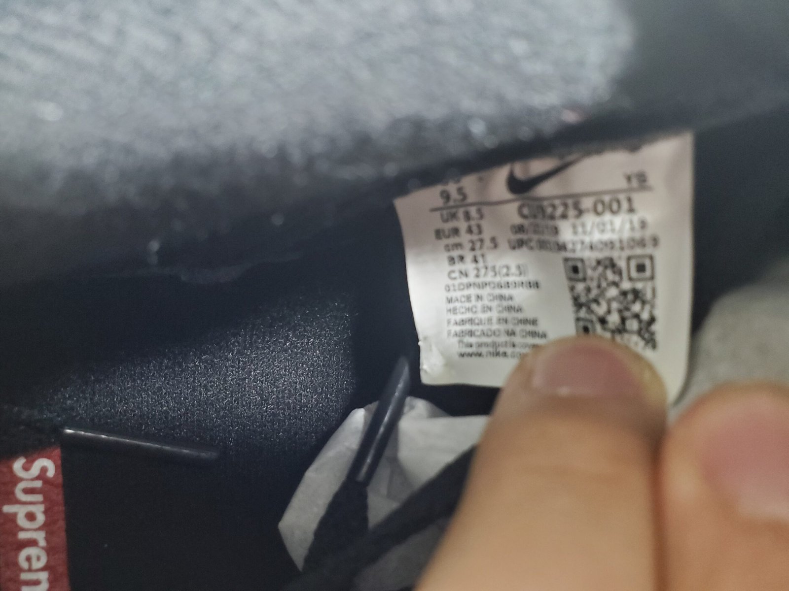 Supreme x Air Force 1 Low Black CU9225-001 - Image 5