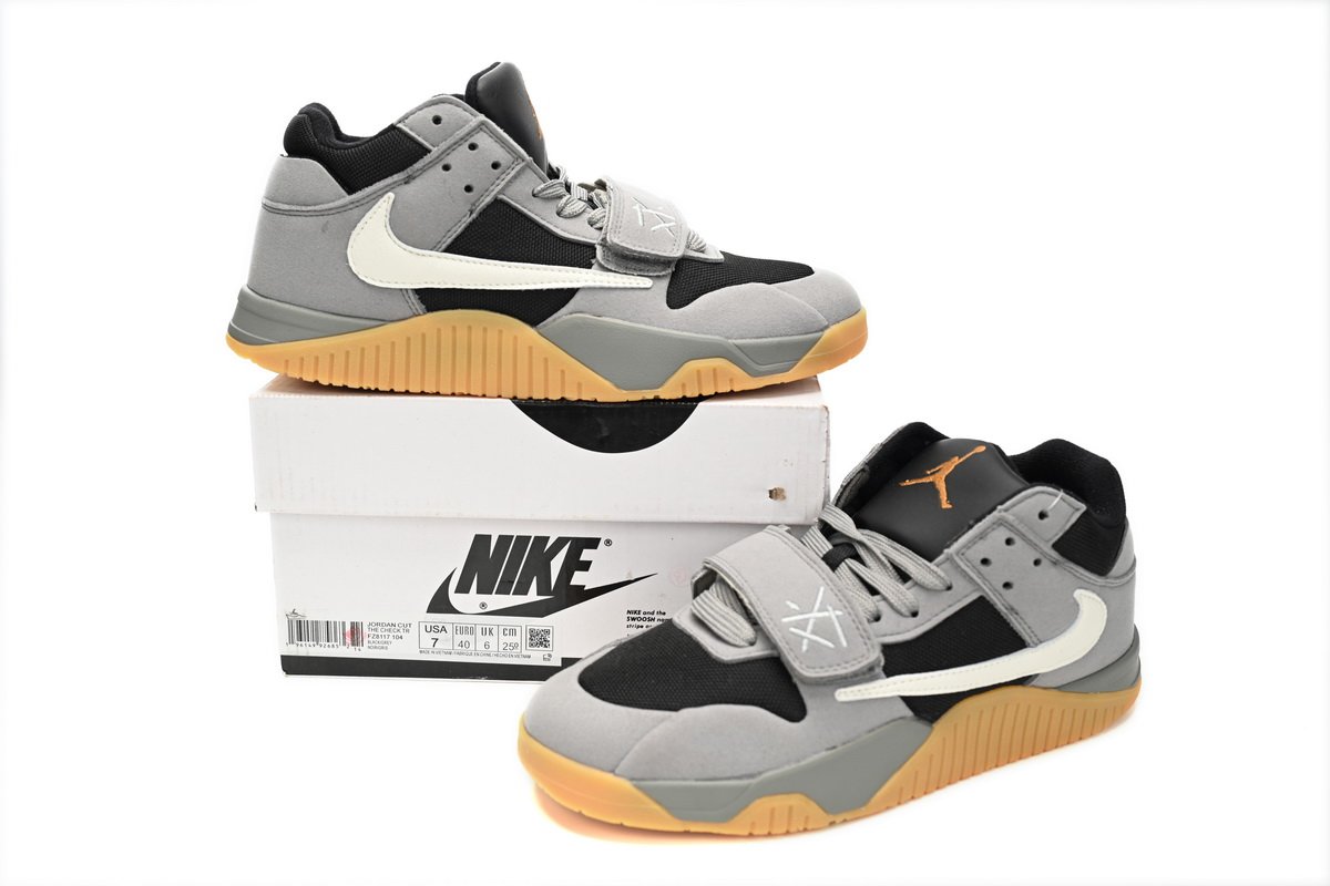 Travis Scott x Jordan Cut The Check Nice Kicks Black Gray Brown FZ8117-104 - Image 2