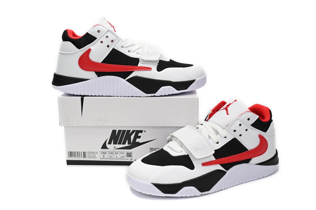 Travis Scott x Jordan Cut The Check Nice Kicks Black White Red  FZ8117-407 - Image 3